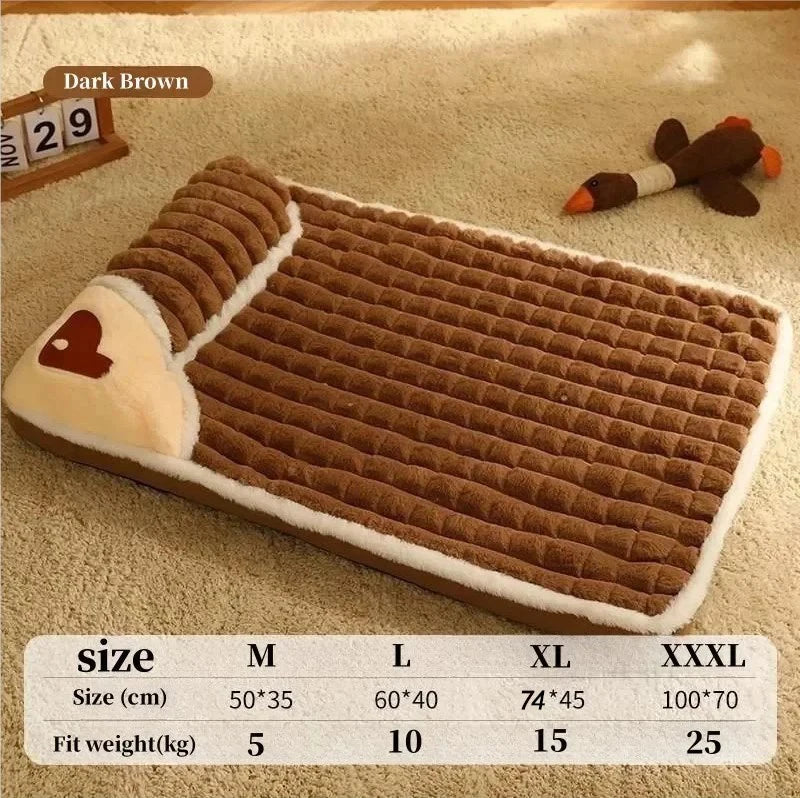 Pet Dog Bed Washable Winter Dog Mat Removable Protect Cervical Spine Thickened Dog House Indoor For Small Medium Large Dogs Bed