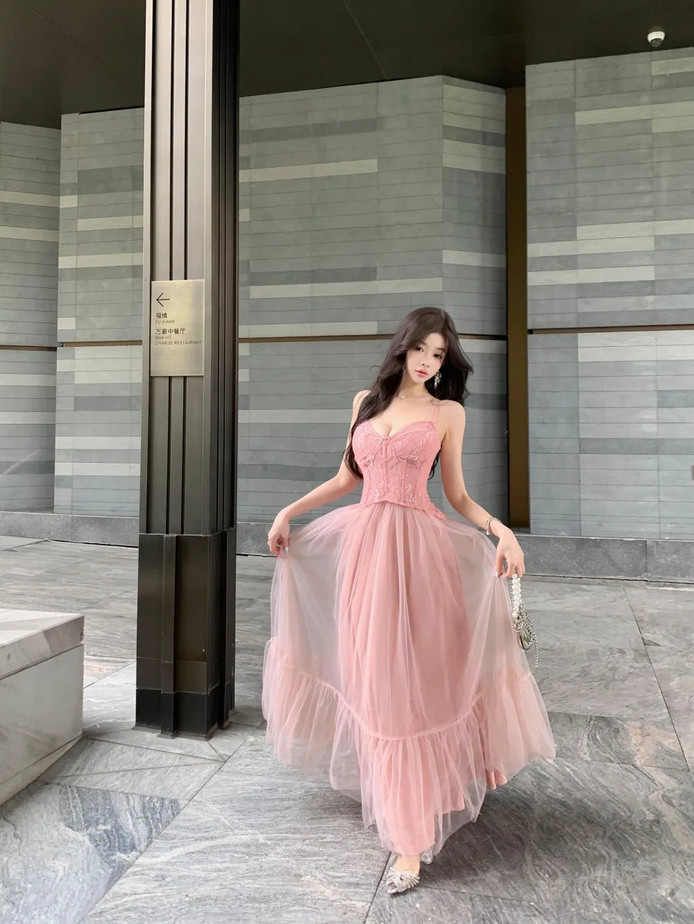 2025 French Elegant Luxury Evening Dress Women Chic Gown Fashion Mesh Lace Party Dresses Heavy Craftsmanship Boned Wedding Dress