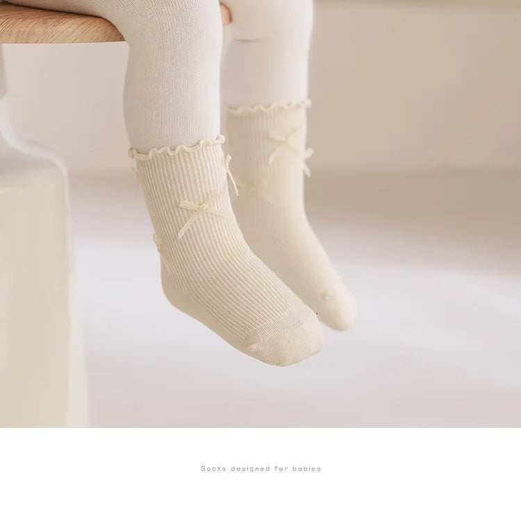 1/3/5 Pairs Newborn Baby Socks For Girls Cotton Infant Girls Sock Princess Bow Toddler Baby Girls Socks