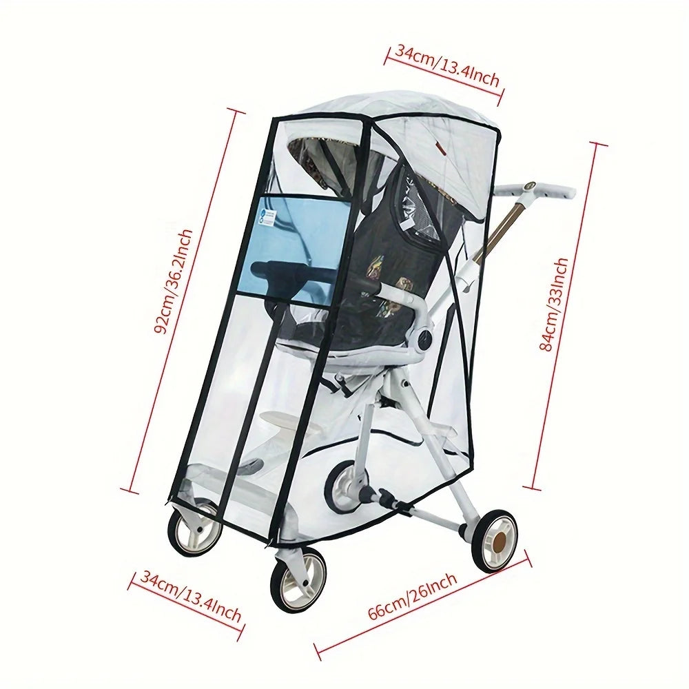 Compact Stroller Rain Cover Baby Stroller Cover for Toddler Umbrella Stroller Lightweight Travel Stroller Windproof Waterproof