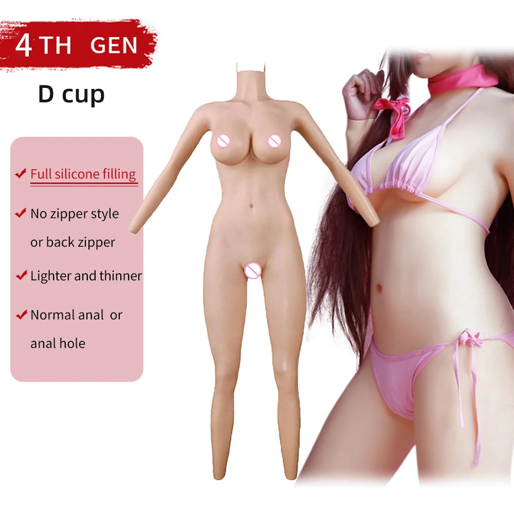 Eyung Full Body Silicone Onesie No Oil Crossdresser Sissy  Shemale Drag Queen Silicone Bodysuit  Silicone Breast Forms Suit