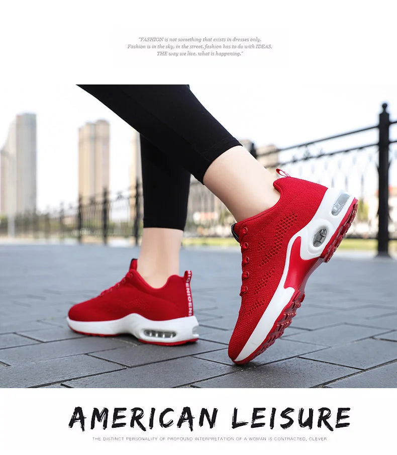 Women Mesh Breathable Casual Sneakers Lace-up Vulcanized Shoes Ladies Platform Sneakers Female Shoes Plus Size Zapatos De Mujer
