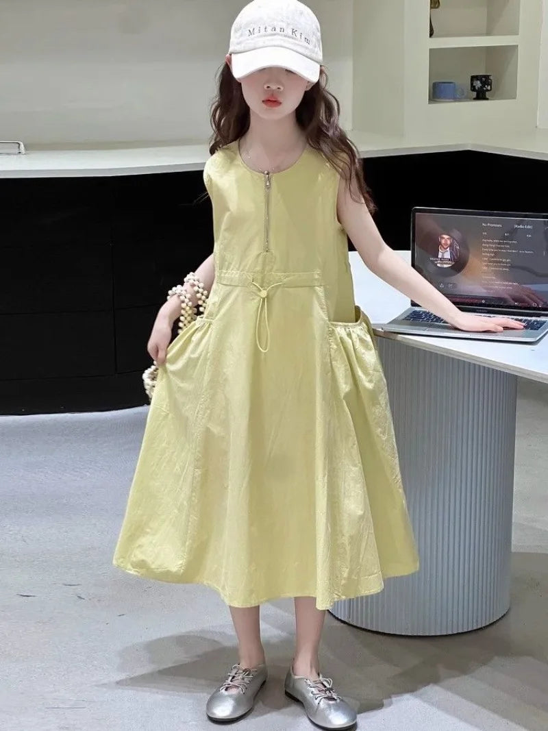 Sleeveless Girl Costume Girls Dresses 10 To 14 Years Old Dress Young Sets for Children Elegant 11 12 Princess Women's Party 6 8