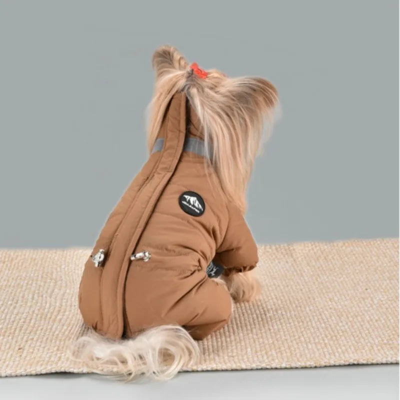 Dog Thick Warm Cotton Clothing Pet Outdoor Winter Small Medium Dog Padding Down Parkas Overalls Warm Puppy High Neck Jacket