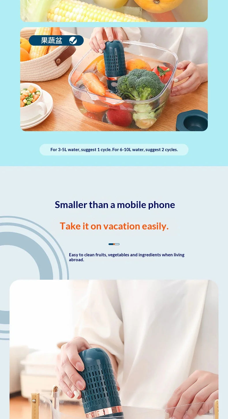 HOMEFISH Multifunctional 3000mAh Fruit And Vegetable Cleaning Machine - Portable Device for Cleaning Fruits And Veggies