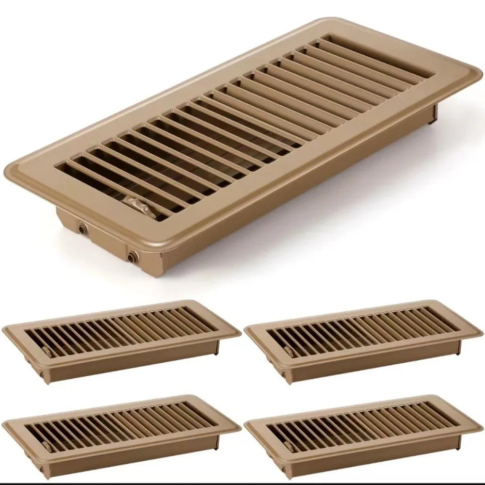 Metal Floor Register Cover 4*10 Inch Anti-blocking Floor Vent Covers Rust-proof Air Cover Heavy Duty Vent Grille Office Building