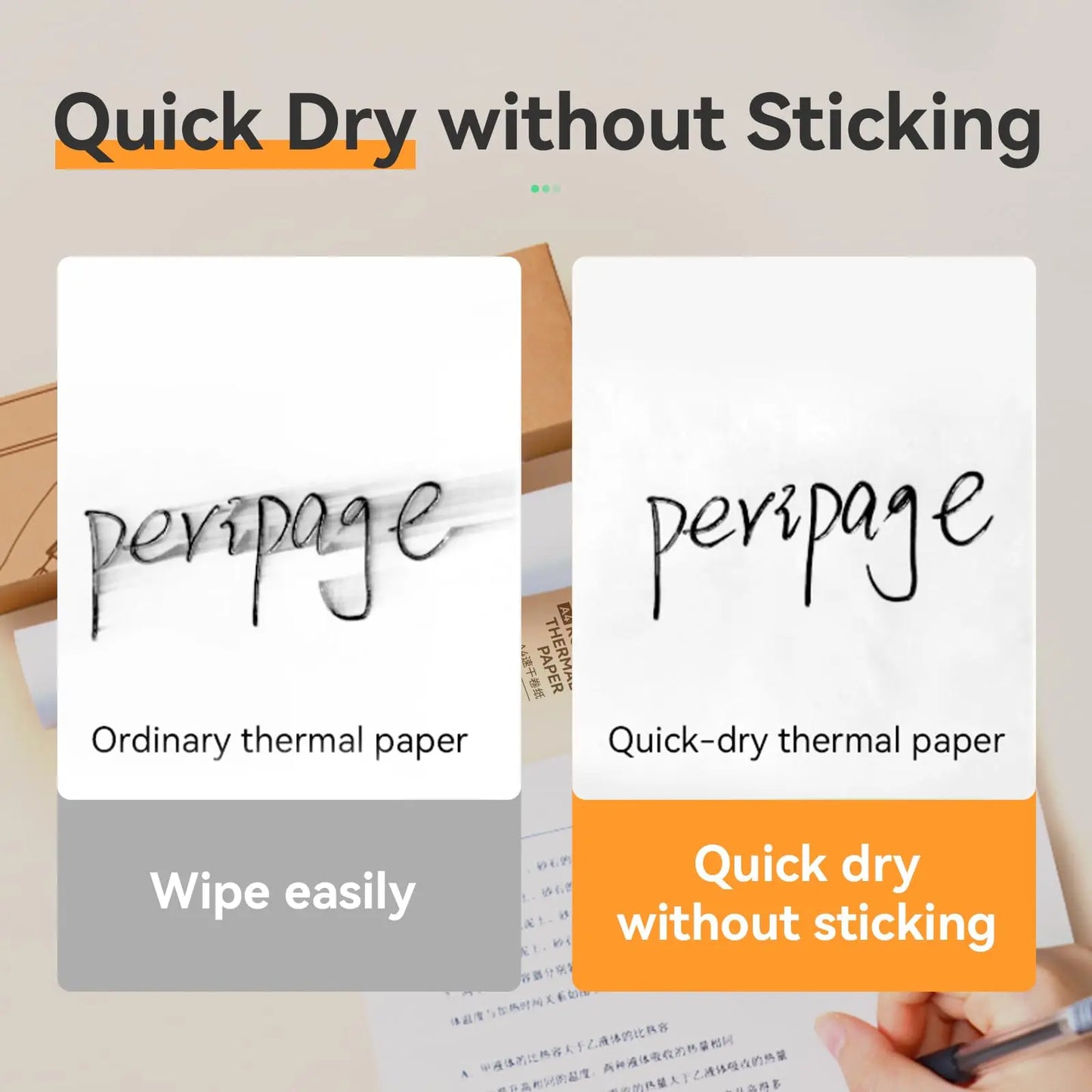 A4 Thermal Printer Paper PeriPage 100 Pages Folded for Long-lasting and Quick Dry for Oil/water proof Paper BPA Free Clear Print