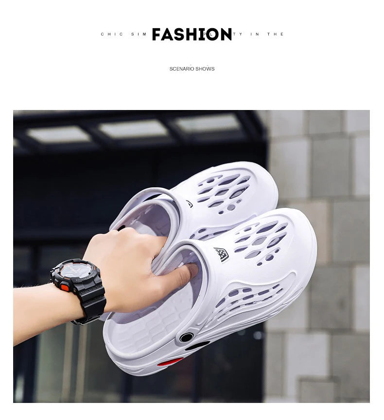 Large Size 36-49 Trend Summer Sandals For Men White Comfortable EVA Casual Clogs Man Lightweight Anti-slip Men's Beach Slippers