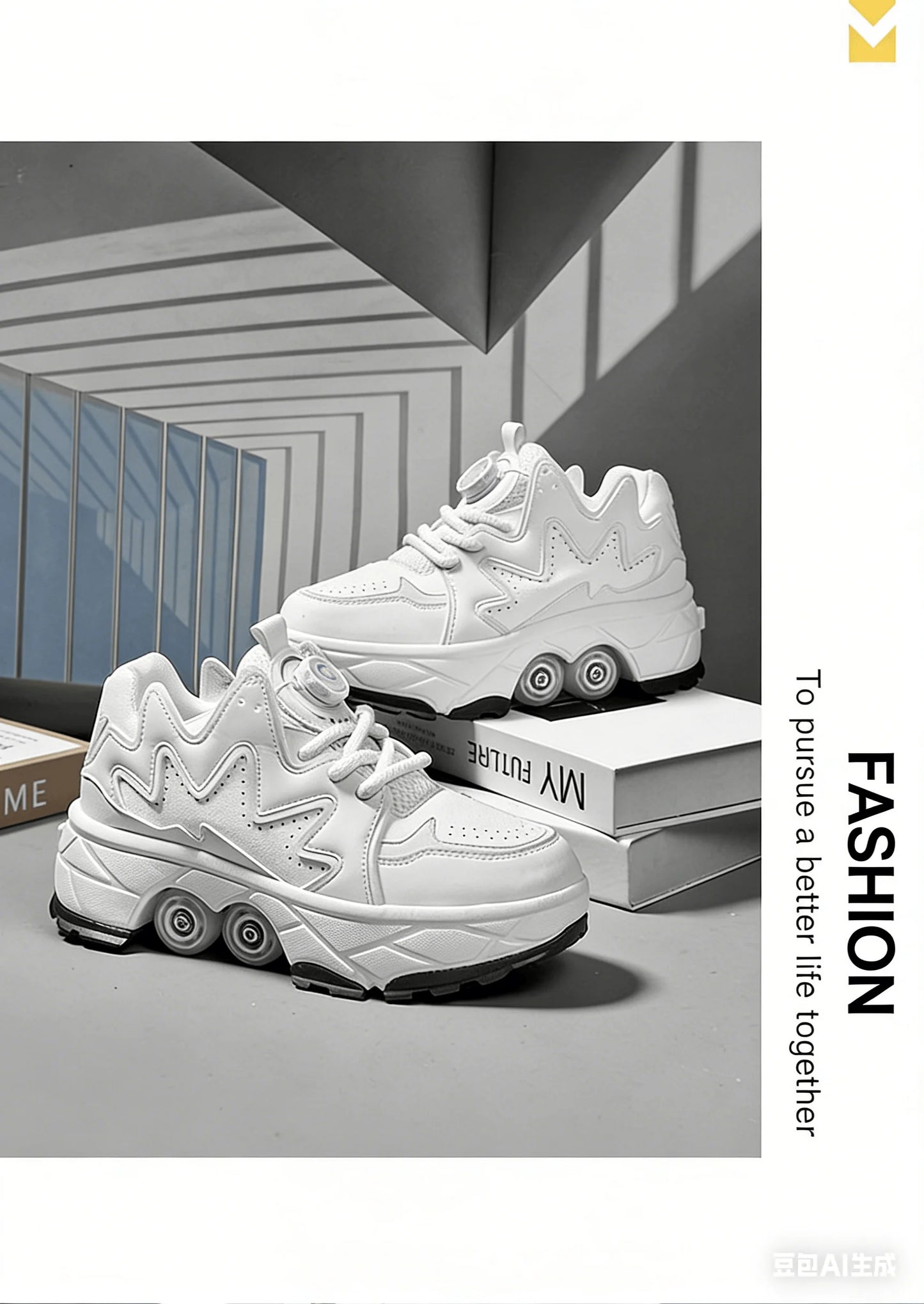 Stylish skating: 2-in-1 white convertible roller skates, leading the way in roller skating and making the best gift for friends.