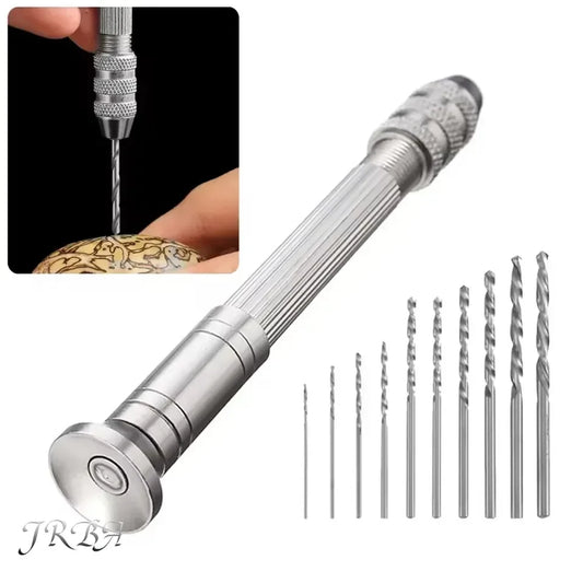 0.8-3.0mm Mini Hand Drill Woodworking Tools Drilling Rotary Tool Manual Twist Drill Bit Watchmaker Pin Vice Watch Repair Tools