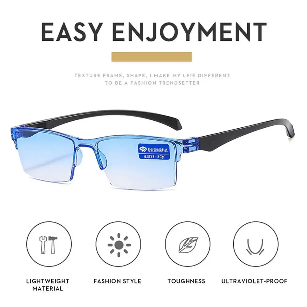Autofocus Power Anti-Blue Light Reading Glasses Anti Blue Ray Near Far Automatic Zoom Eyeglasses Eye Protection PC