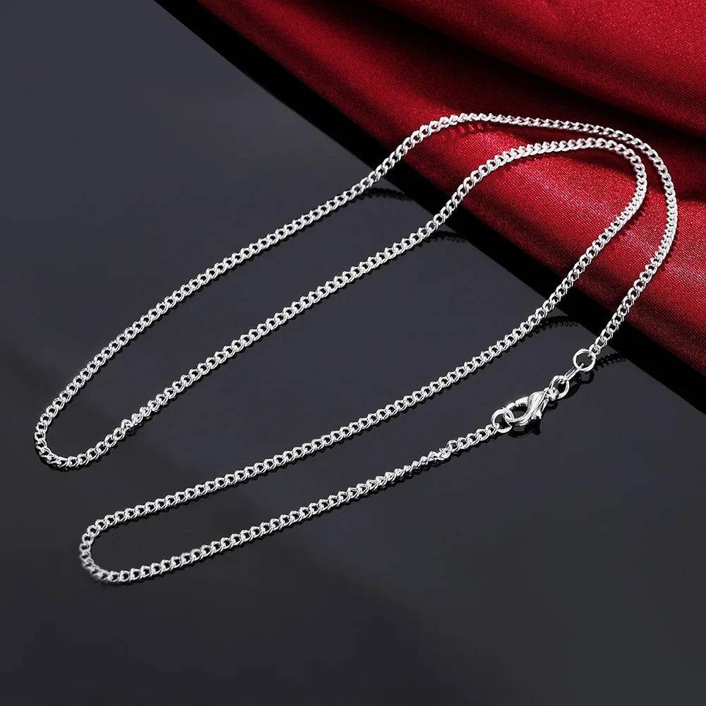 925 Sterling Silver classic 2MM chain Necklace for Women Men 16-30 Inches high quality fashion party wedding Jewelrys gifts
