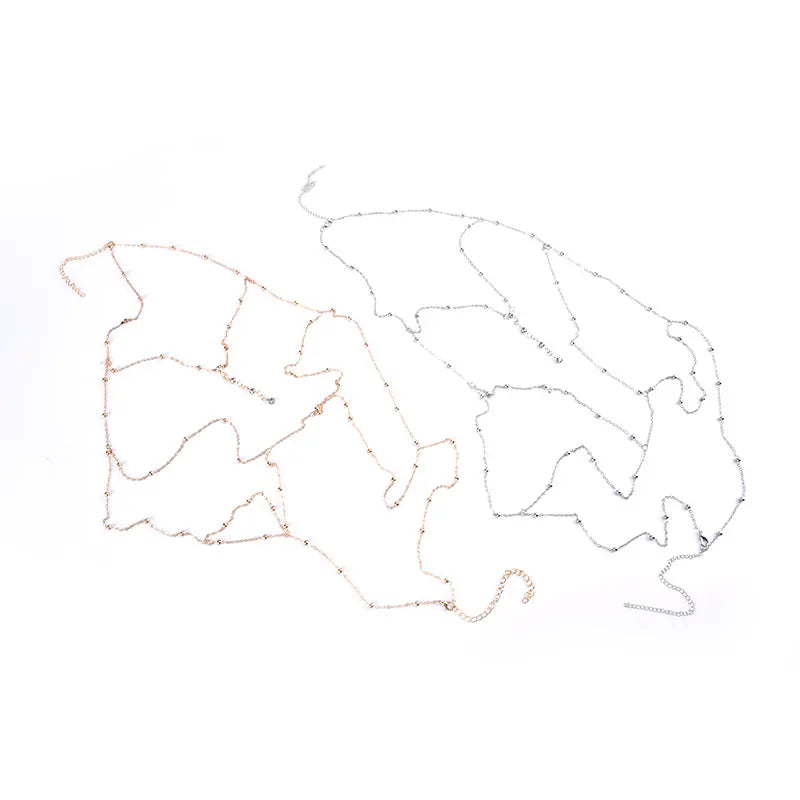 Body Jewelry Sexy Chest Chain Bikini Belly Chains for Women Cross Waist Chains Female Body Suit Girl Fashion Beach Simple Luxury