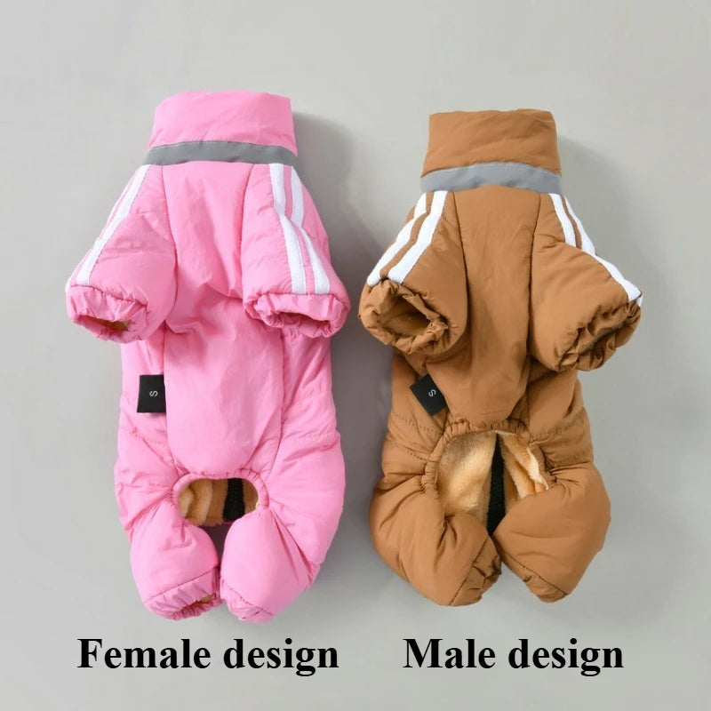 Dog Thick Warm Cotton Clothing Pet Outdoor Winter Small Medium Dog Padding Down Parkas Overalls Warm Puppy High Neck Jacket