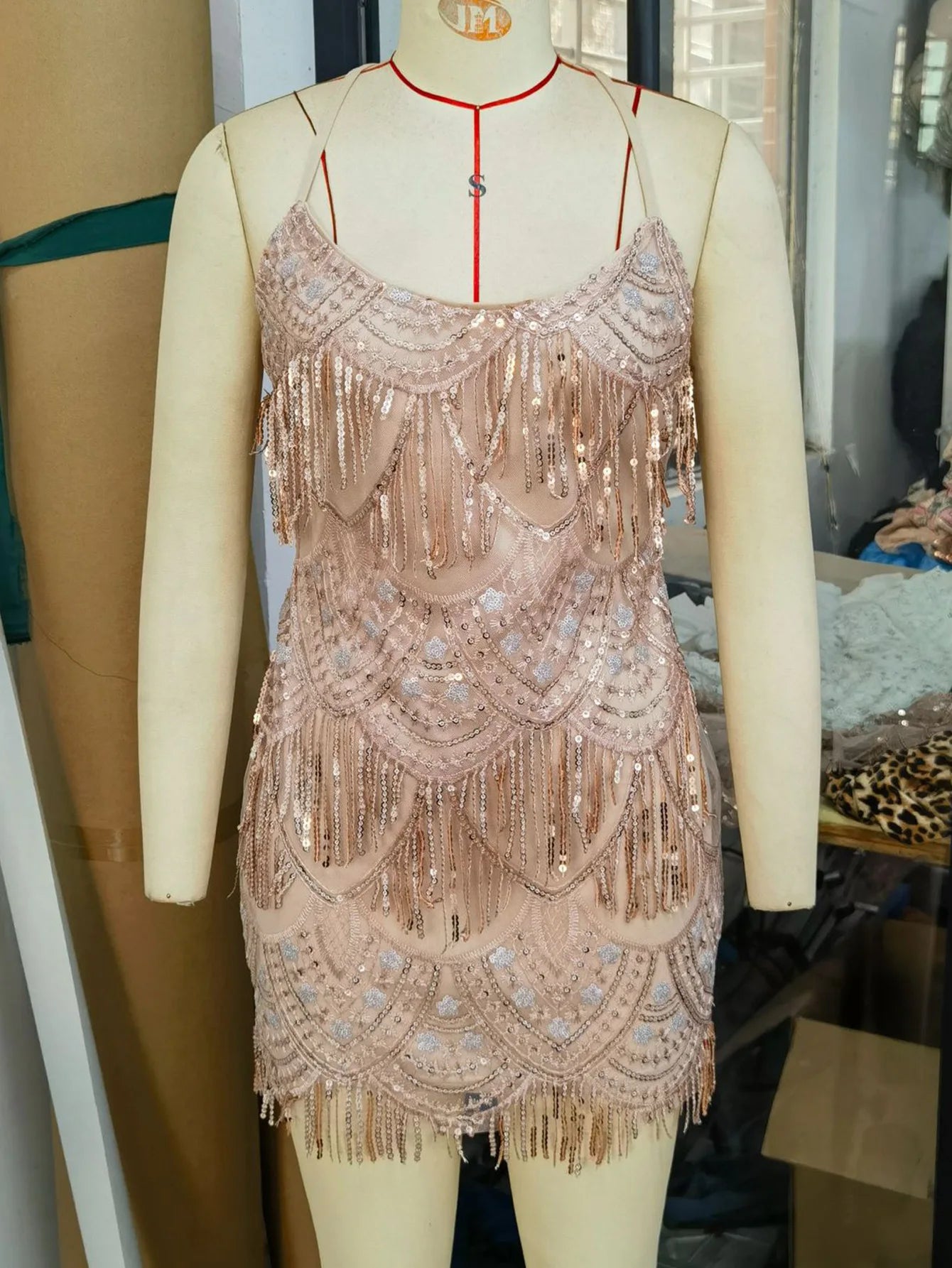 Prom Dress Tassel Spaghetti Strap Women Fashion Sexy Mini Welcome Dress Evening Dresses Elegant Party Club Cocktail Dress HWY240