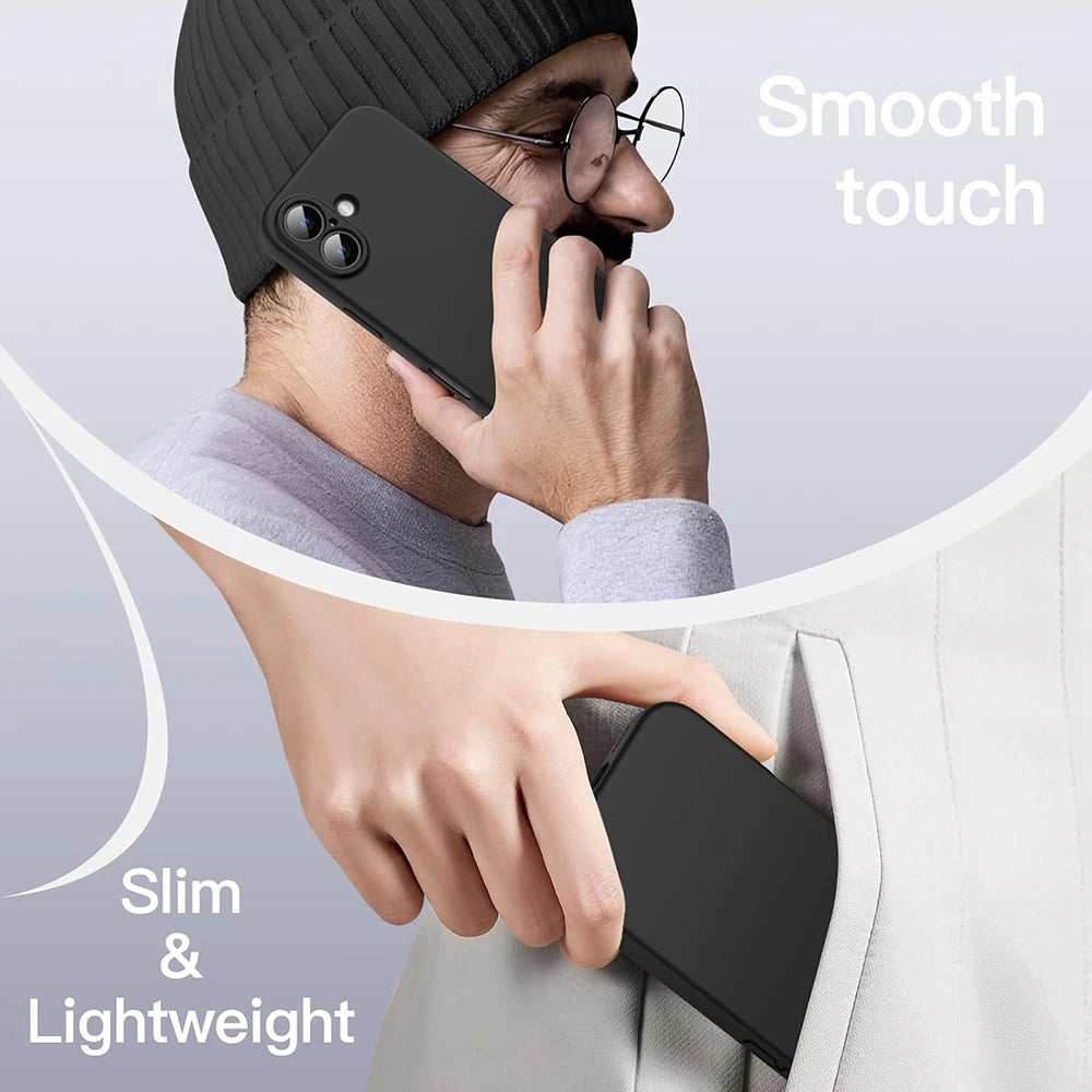 Shockproof Silicone Black TPU Phone Case For iPhone 17 16 15 14 13 12 11 Pro X XR Xs Max 7 8 Plus 16e 17e Protective Cover Case