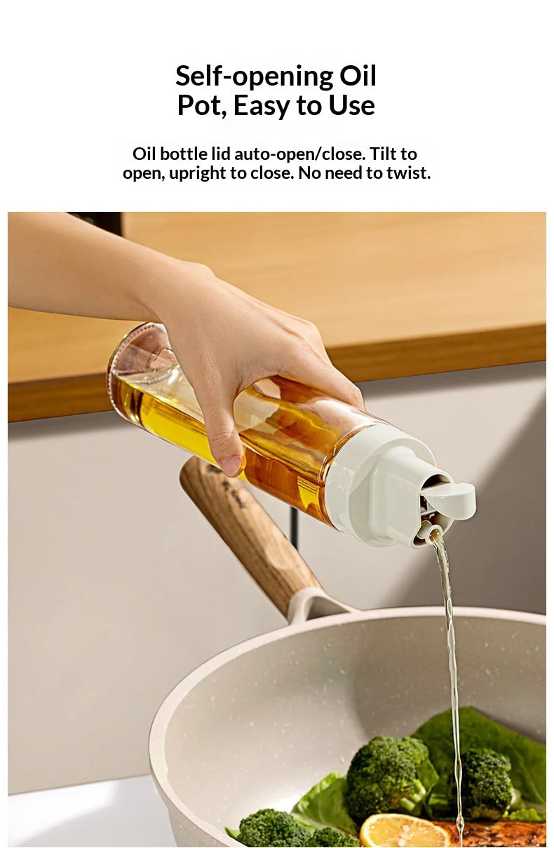 New Household Kitchen Soybean Vinegar Spice Bottle Set Glass Leakproof Aroma Spice Wine Dedicated Non-Hanging Oil Jar
