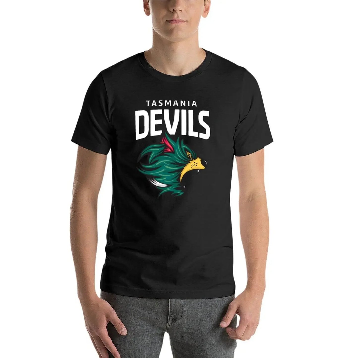 Tasmania Devils Football Club White Lettering T-Shirt summer clothes oversizeds shirts graphic tees cute tops men workout shirt