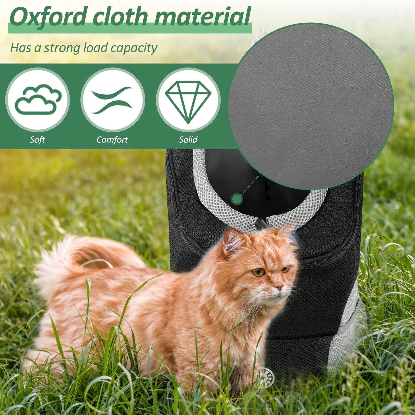 Pet Cat Carrier Backpack Breathable Oxford Cloth Portable Travel Puppy Dog Transport High-capacity Improve Air Circulation