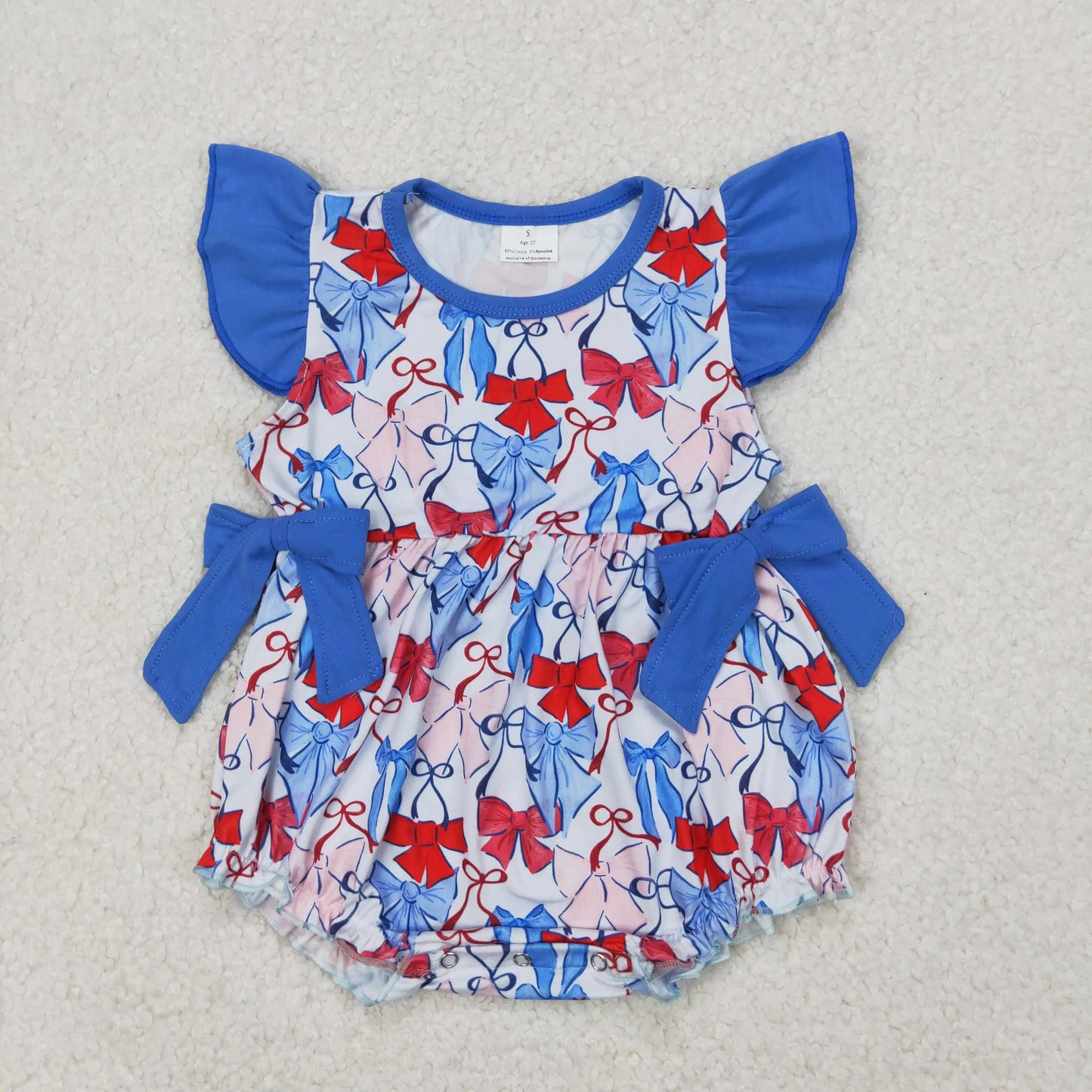 4.14y NEW stock baby girls summer romper wholesale boutique embroidery pattern floral flowers purple flying sleeves onesie