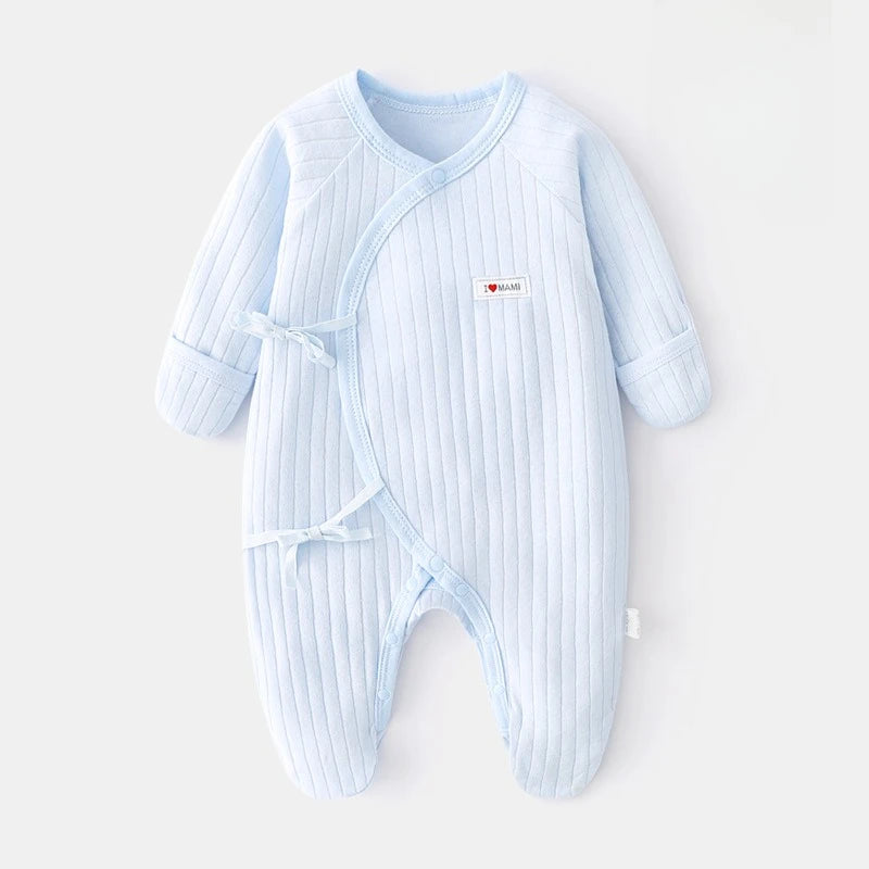 Somenie Baby Long Sleeve Onesie 100% Cotton  Unisex Newborn Cute Bear Head Embroidery Romper Gift For Boys Girls Baby 1-3-6-9M