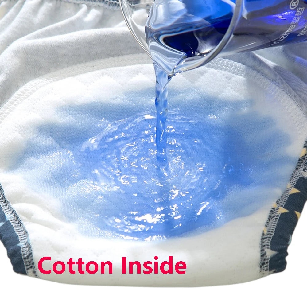 4PCS Breathable Cotton New Reusable Washable Baby Potty Training Pants Infant Todder Cute Underwear Soft Briefs for Boys Girls