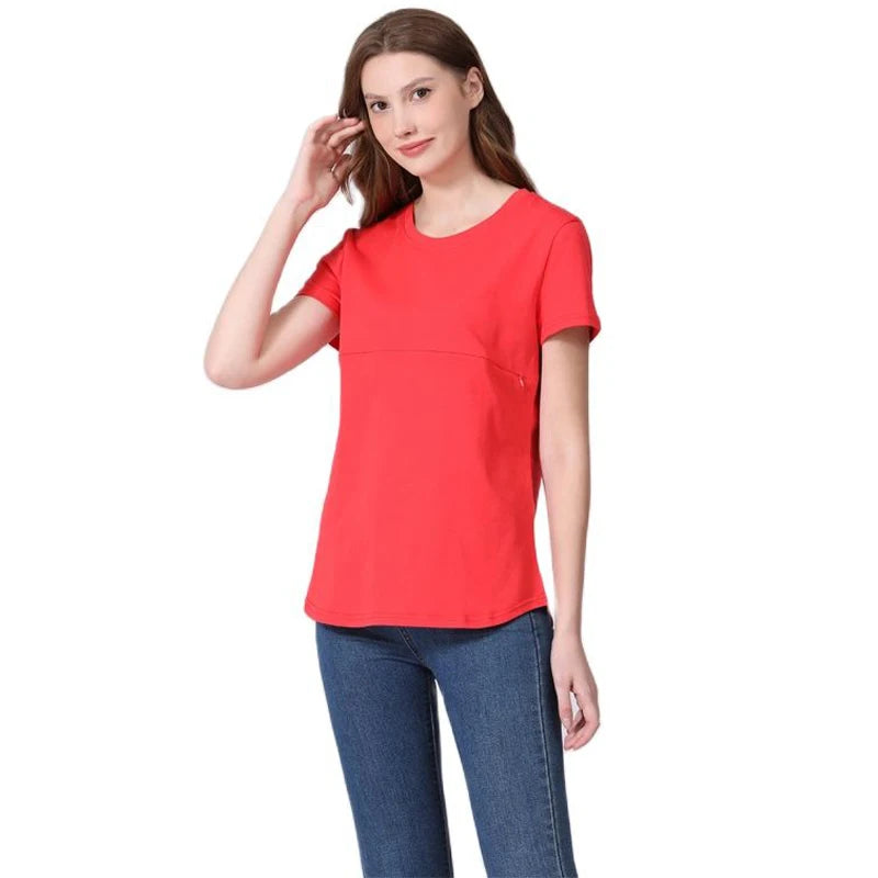 Emotion Moms Summer Invisible Zipper Pregnancy Maternity Top Lactation Clothing Breastfeeding For Pregnant Women Big Size