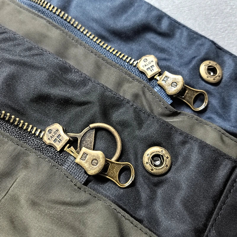 2026 Autumn Winter New American Retro Sleeveless Cargo Vest with Oil Wax Men's Multi-pockets Casual Heavyweight Waterproof Coat