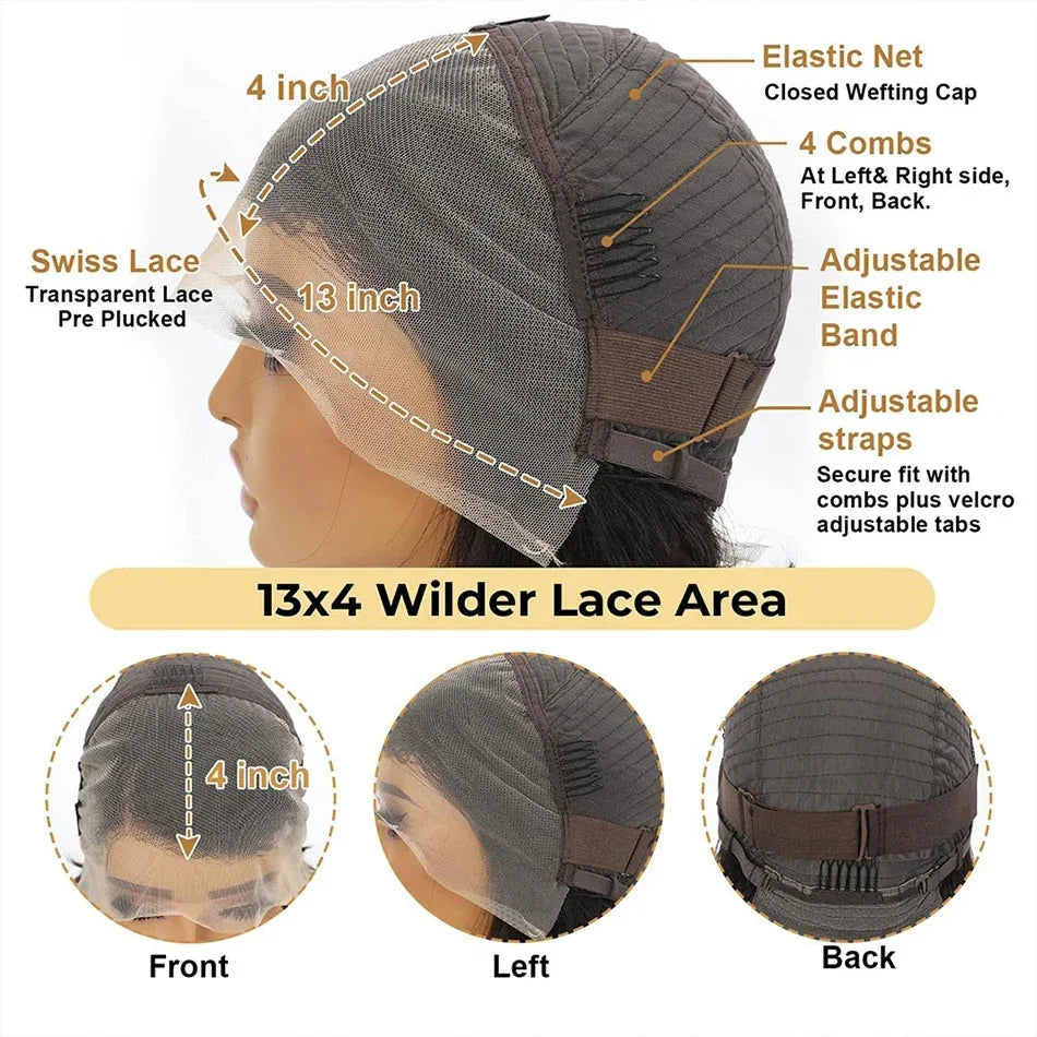 12A Side Part Pixie Cut Water Curly Wig Malaysia Hair Short Bob Hair Wig Virgin Hair 13x4 Lace Frontal Hair Wig Natural Color