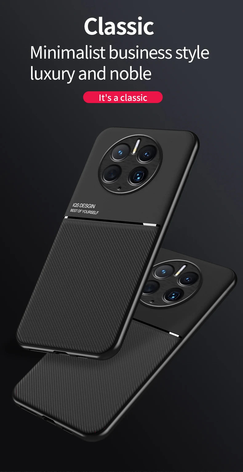 For Huawei Mate 50 Pro Case Car Magnetic Leather Cover Soft Frame Funda On For Mate 50 Pro Mate50 Pro Phone Cases Capa