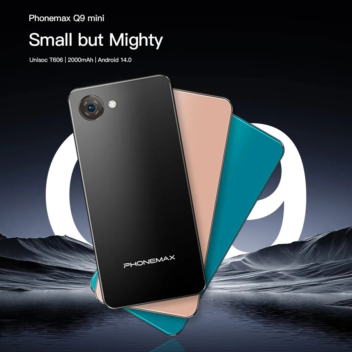 UNIWA 4G Phonemax Q9 Mini Phone 4.0Inch IPS Touch Screen Small Cell Phone Android 14 Small Smart Mobile Face ID 2000mAh Battery