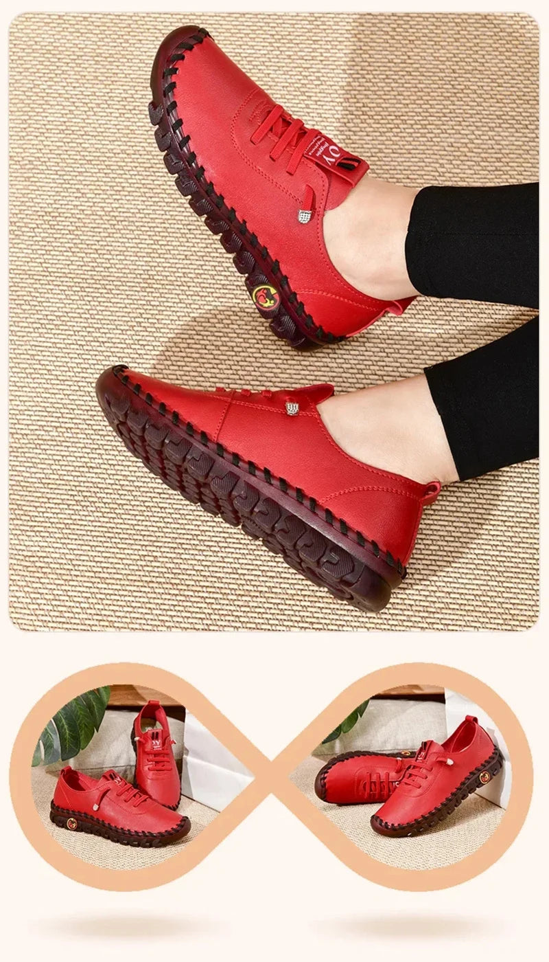 2025 Women Sneakers Platform Shoes Leather Patchwork Casual Sport Shoes Ladies Outdoor Running Vulcanized Shoes Zapatillas Mujer