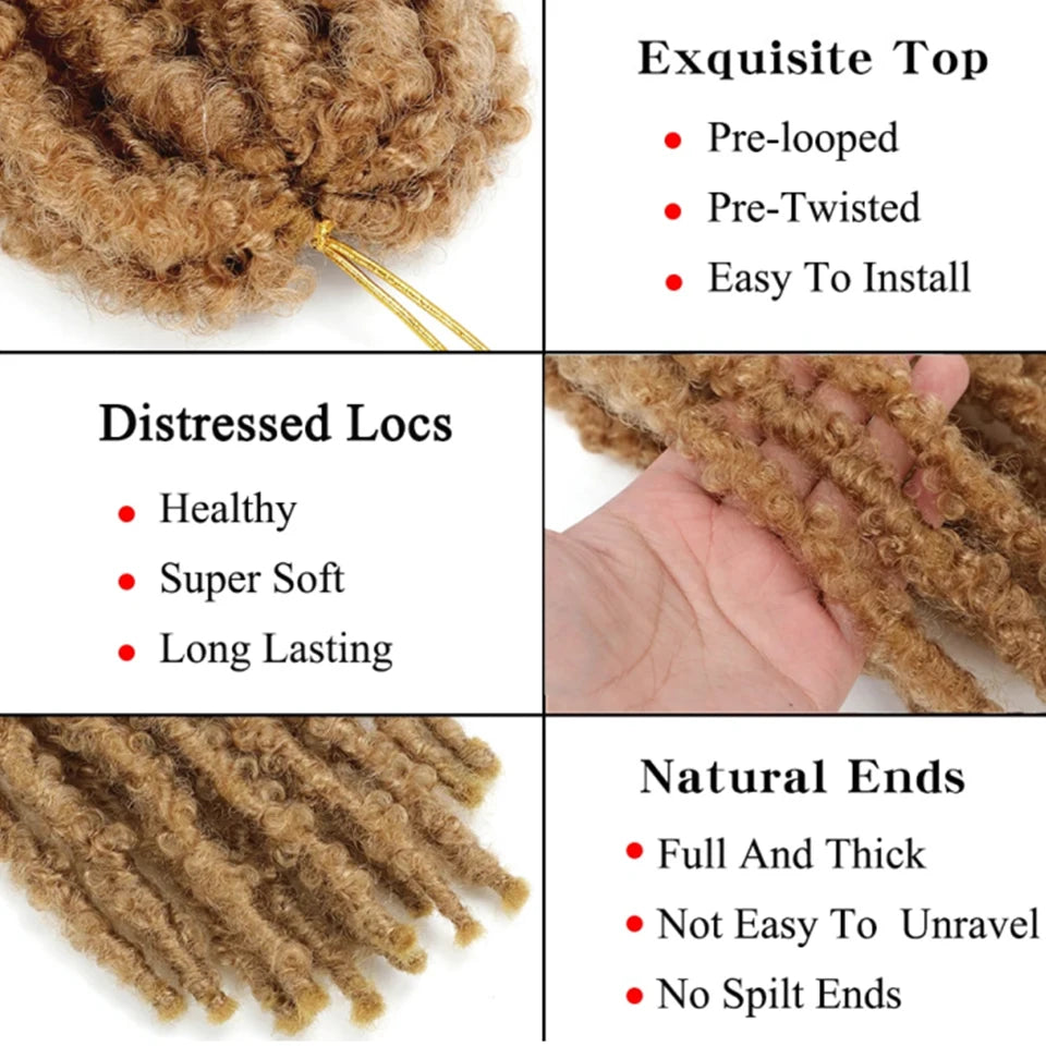 18 24 Inch Butterfly Locs Crochet Hair Extensions Synthetic Distressed Butterfly Soft Locs Crochet Braids Hair for Black Women