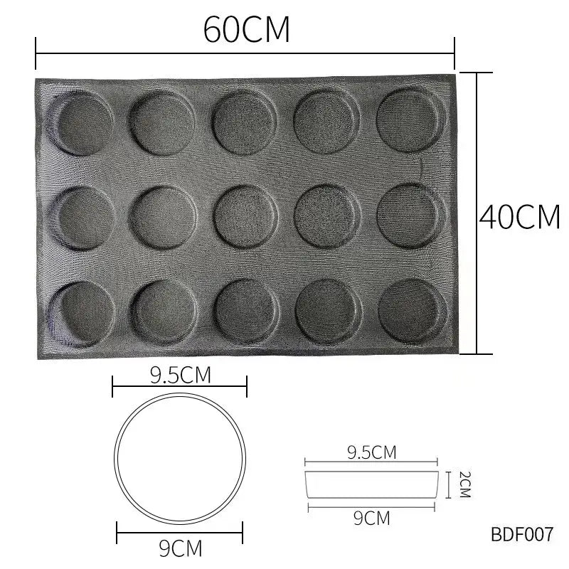 Bluedrop Food Grade Silicone Bread Form Coated Fiberglass Molds Perforated Baking Sheets for Kitchen Commercial Size