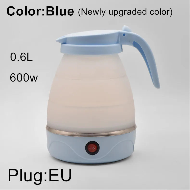JFBONIN 0.6L Mini Folding Kettle Portable Water Heater 600W Silicone Compression Electric Kettle Home Kettle Easy To Travel
