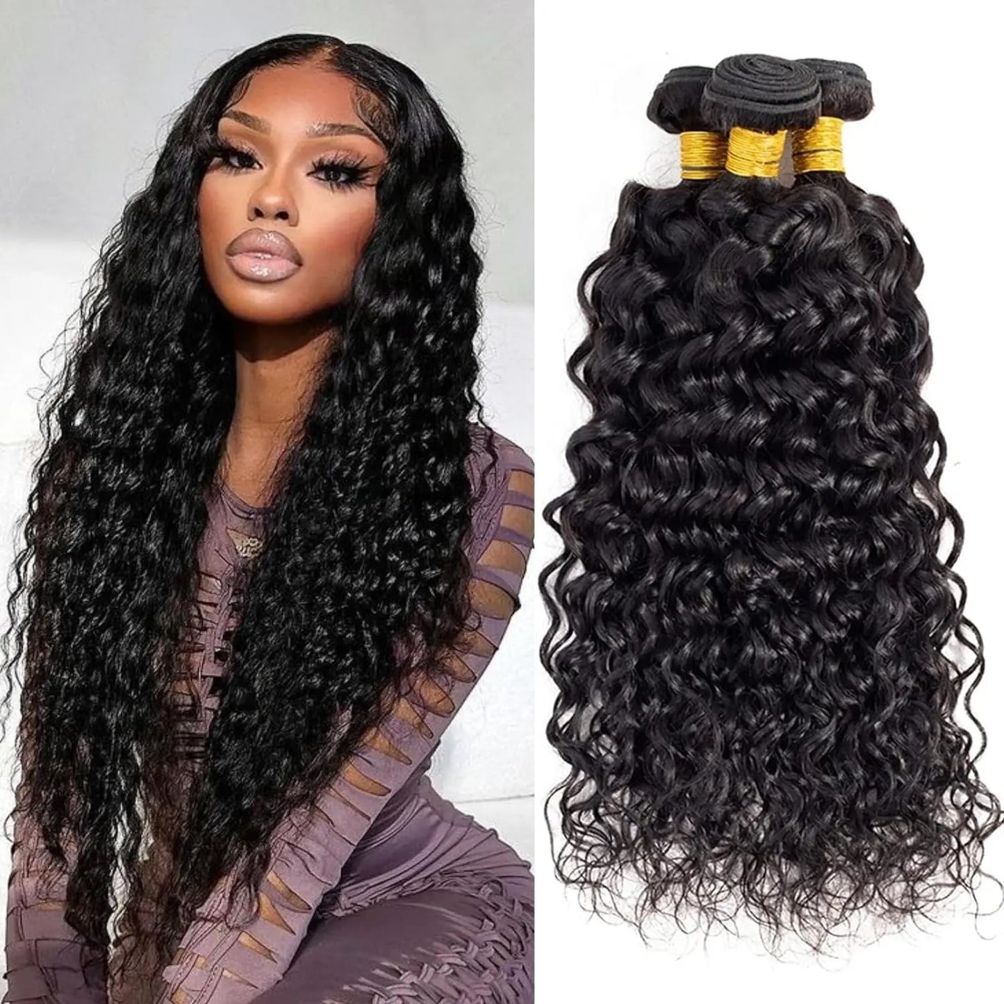 Water Wave Bundles Human Hair Extensions For Women Peruvian Hair Bundle Raw Virgin Hair Unprocessed Human Bundle Curly Hair