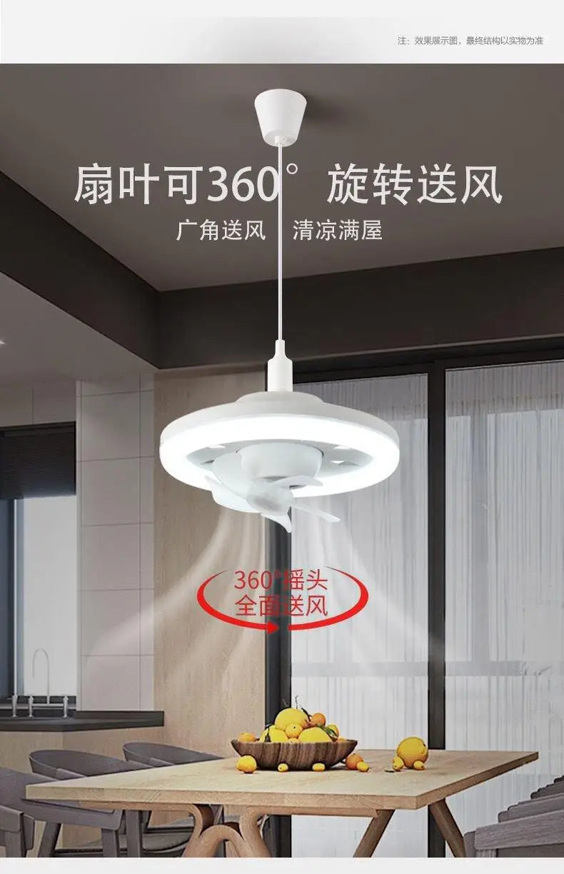 LED Ceiling Fan with E27 Screw and Remote Control, Oscillating Ceiling Fan with Adjustable Speed, Quiet for Bedrooms (124)