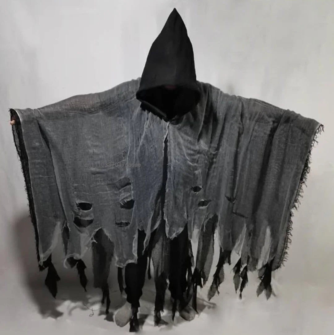 Halloween Ghost Dementor Cosplay Costume Adult Gothic Horror Zombie Tattered Hooded Capes Unisex Party Cosplays Cloaks New 2026