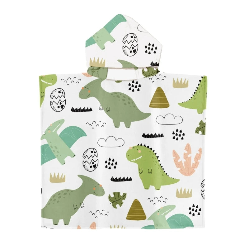 Toddler Kids Beach Towel Cotton Bathrobe Baby Boys Girls Dinosaur Animal Hooded Bathing Towel 60x60cm Children Dinosaur Blanket
