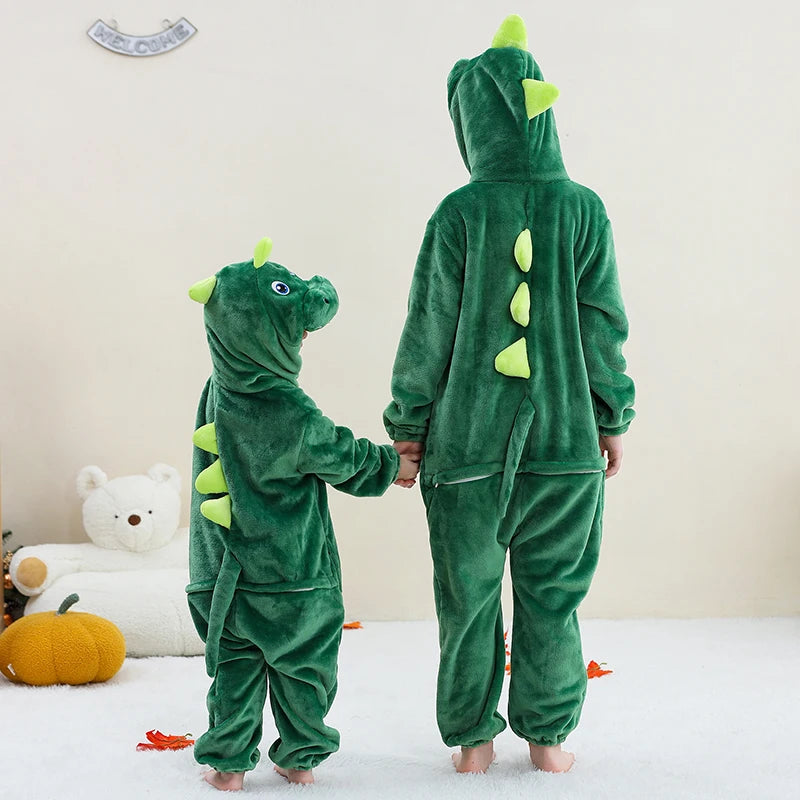 MICHLEY Christmas Capybara Flannel Blanket Sleepers Onesie Hooded Children Costume Clothes Jumpsuit Sleepwear For Boys Girls