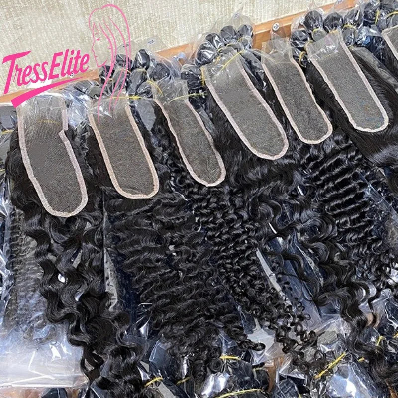 HD Premium 20 Inch 2*6 Lace Closure  Burmese Curly Human Hair Full Hand Weaving Brazilian Virgin Remy for Black Women Wig Making