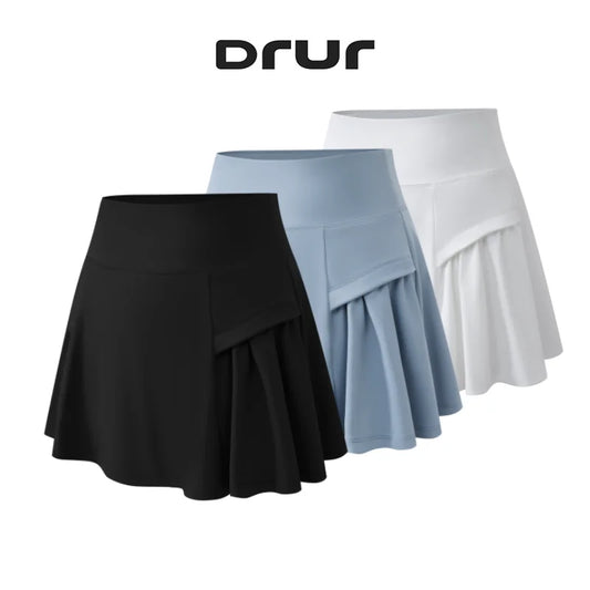 DRUR High Waist Tennis Skirts For Women Skirt Shorts With Pocket Summer Sports Golf Yoga Mini Skirts Athletic Workout Wear 2025