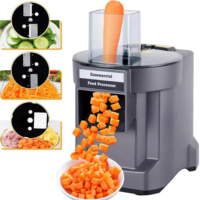Commercial Vegetable Chopper 3 in1 Multifunctional Electric Cutting Machine Carrot Potato Slice Shred Diced Food Processor