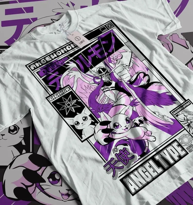 Angemon Shirt Digimon Anime Patamon Tshirt MagnaAngemon Tee Seraphimon T-Shirt