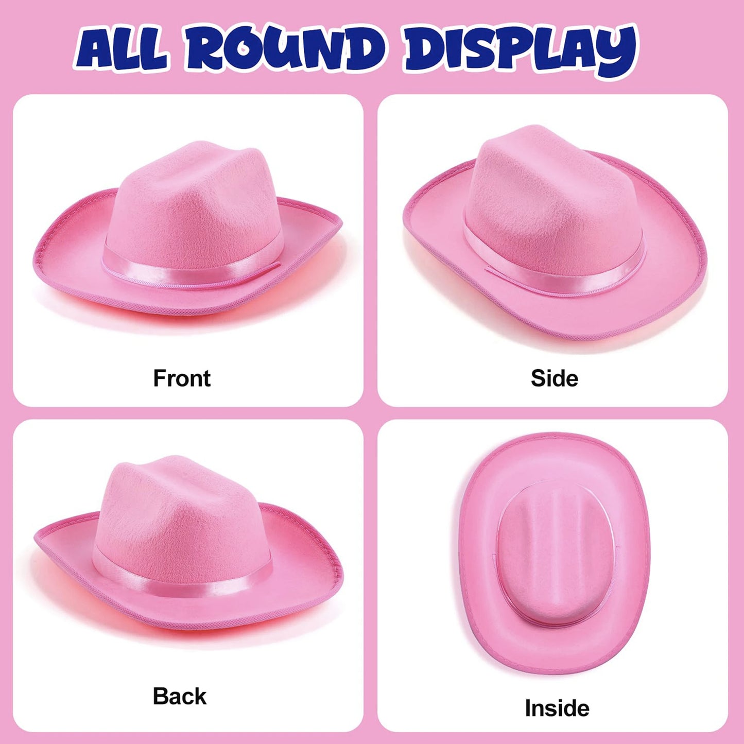 Kids Cowgirl Costume Western Hat Bandana Set Halloween Cosplay Outfits Role Play Accessories