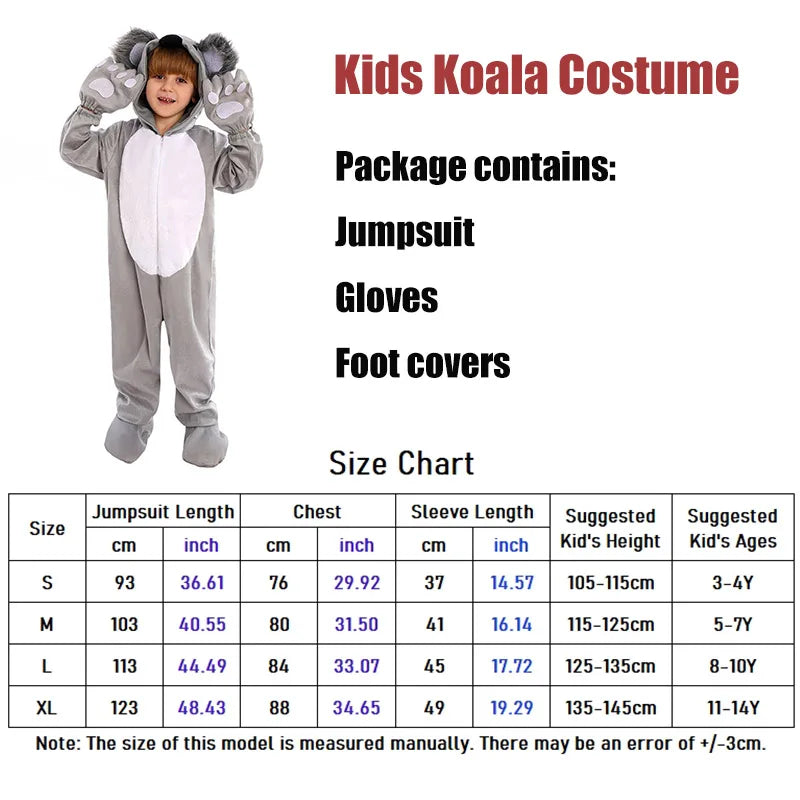 Unisex Boys Girls Jumpsuit Animal Halloween Costumes Bodysuit Kids Purim Party Fancy Dress Up Clothing Set