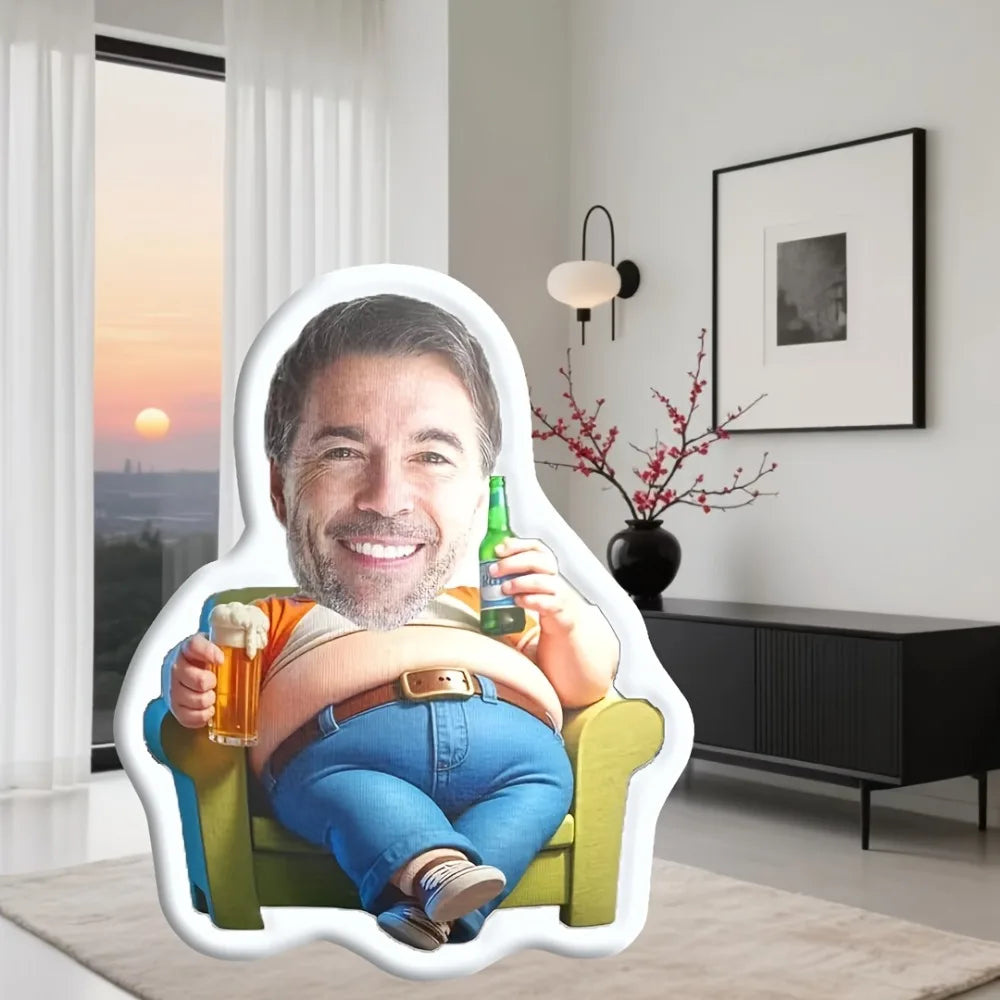 Customized Photo Personalized Pillow, a Lazy Drinking Doll, a Perfect Holiday Gift for Friends, Family, and Colleagues