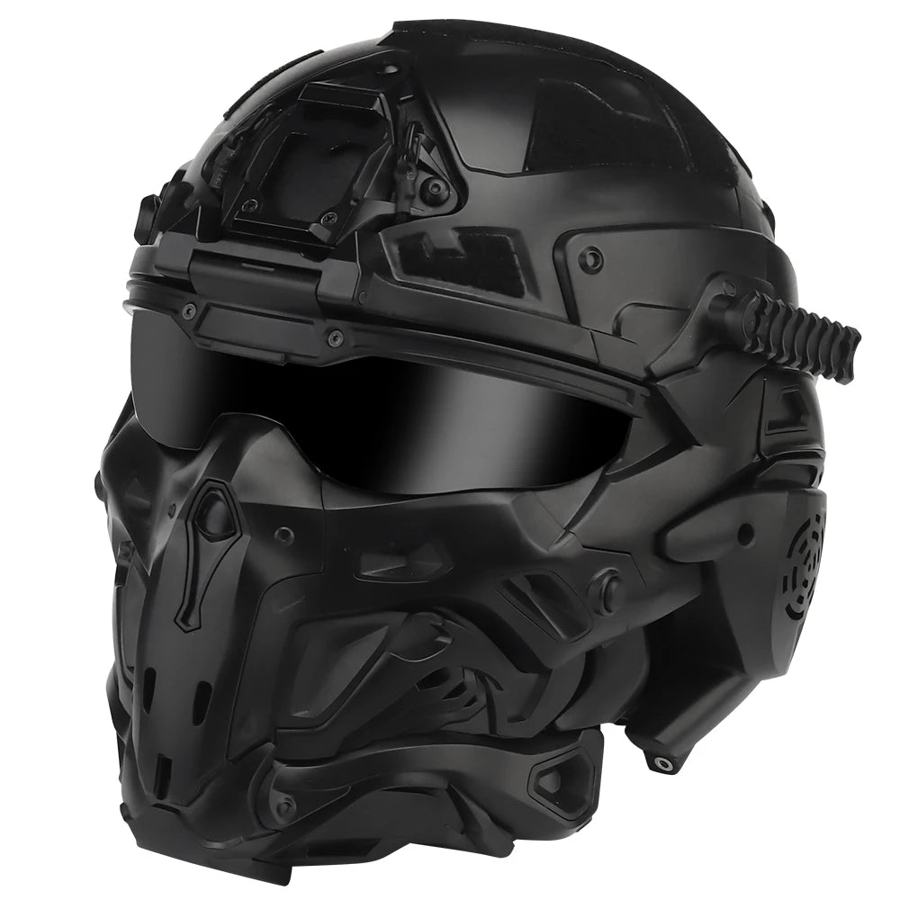 Militar Helmet FAST Helmet Built-in Communication Headset Anti-fog Fan W-Ronin Assault Helmet Detachable Mask Replacement Lens