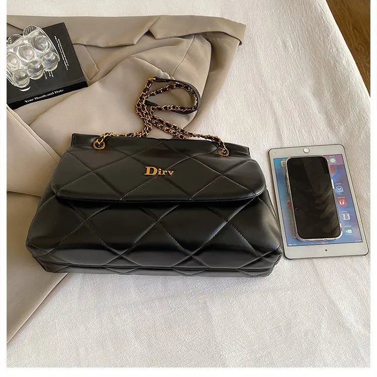 Square Vintage Leather Crossbody Bag Women Handbag Designer Shoulder Tote Purse Classic Diaper Bag