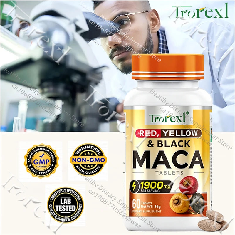 Male-Specific Enhancing Tablets - Premium Tri-Color Maca Root Blend, Self-Confidence Restoration, Stabilize Daily Stamina